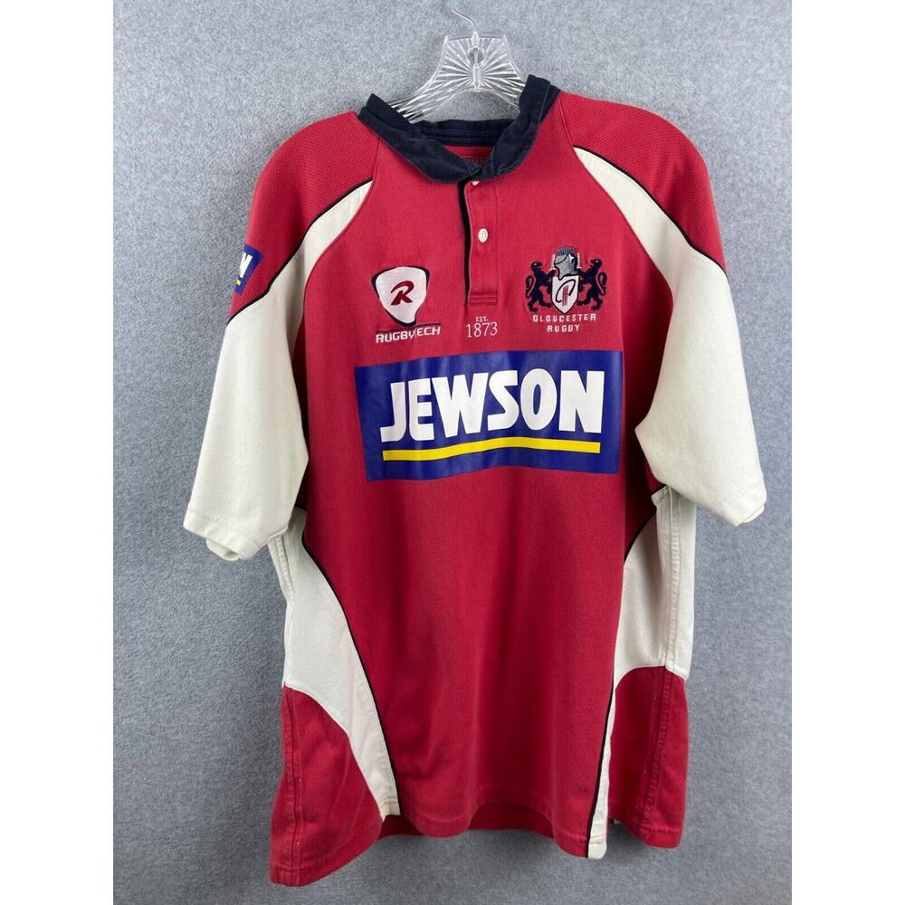 Gloucester Rugby Shirt‎ Mens Size 3XL Red Jewson Rugbytech England Top